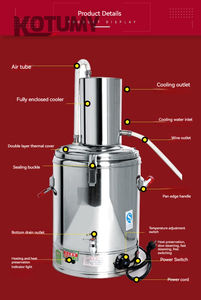 Alambicco da 30L 40L Macchina per la Distillazione dell'Alcol Caldaia per la Produzione di Grappa e Vino Attrezzatura per la Preparazione di Brandy e Oli Essenziali - Product Image 3