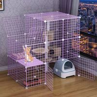 Offre Spéciale : Grande Cage à Chat en Fer à Trois Niveaux avec Compartiment de Rangement, Idéale pour Chats et Chatons