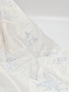 Nuevo Chaleco <span class=keywords><strong>de</strong></span> verano <span class=keywords><strong>de</strong></span> estilo chino, abrigo azul con <span class=keywords><strong>bordado</strong></span> <span class=keywords><strong>de</strong></span> <span class=keywords><strong>hojas</strong></span> <span class=keywords><strong>de</strong></span> flores <span class=keywords><strong>pequeñas</strong></span>, cómodo para tela Tencel transpirable - Product Image 5