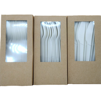 Ensemble de couverts jetables biodégradables en CPLA (couteau, fourchette, cuillère) pour hôtels, restaurants et événements d'entreprise - Vente en gros usine