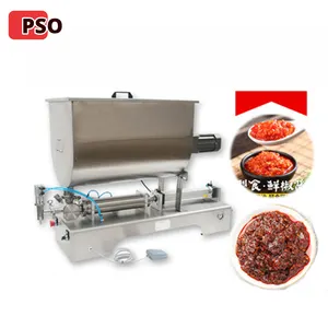 Pso Low Price U Type Hopper Pneumatic Paste Filling Machine With Mixer Paste Sauce Filling Machine For Factory Use