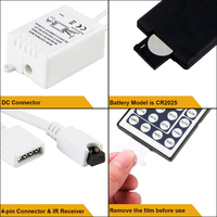 Variateur de lumière LED Esann 44 touches DC 12V-24V 6A pour bande LED, contrôleur de variateur de lumière LED avec prise DC pour bande LED COB et lumière SMD