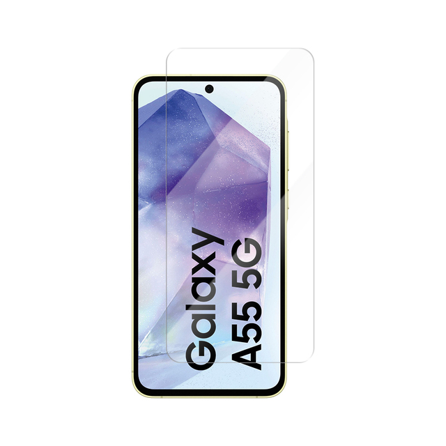 Full Coverage HD Clear Screen Protector for Galaxy A55 Anti-Scratch Anti-Shock Dust-Free Box Auto-Alignment Tempered Glass