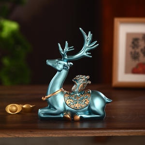 ของขวัญขึ้นบ้านใหม่รูปกวางเรซินอีพ็อกซี่แกะสลักน้ำหนักเบาสไตล์หรูหราสำหรับห้องนั่งเล่นตู้ทีวีทางเข้าบ้าน - Product Image 3