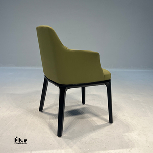 Sillón de Comedor Tapizado Contemporáneo con Estructura de Madera Maciza Negra y Verde Oliva para Uso Comercial en Hoteles y Cafeterías - Product Image 4