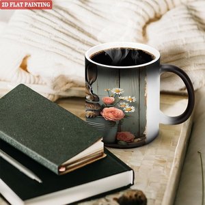 <b>Ceramic</b> <b>Mug</b> 11oz Frosted Black Heat Activated Color Changing Magic Coffee Cup - Product Image 3