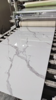 Matériau de construction intérieur haute brillance Revêtement UV PVC Marbre Panneau mural 3D