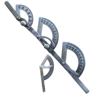 Règle d'angle multifonctionnelle autoclavable en acier inoxydable de 18 cm à trois articulations, goniomètre de poche, goniomètre chirurgical - Product Image 1