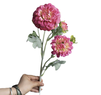 Fleurs Artificielles 5 Dahlia Chrysanthème Petit Hibiscus pour Table à Manger Moderne, Mariage, Thanksgiving, Aménagement Paysager