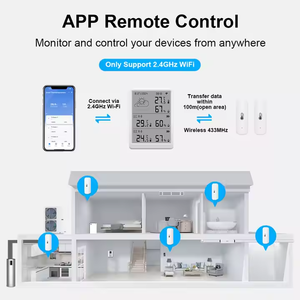 2025 nuovo prodotto prodotto intelligente per la casa Tuya WiFi intelligente Monitor di umidità della temperatura con due sensori Extra con Display - Product Image 2