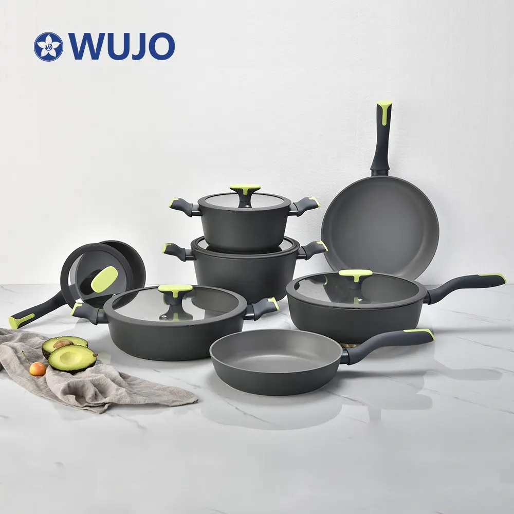 None Stick Cookware Pot Set Venta al por mayor Accesorios de cocina Wares Juegos de utensilios de cocina de aluminio