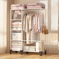 Porte-manteau sur pied en métal pour intérieur, avec étagère de rangement pour vêtements, idéal pour les chambres