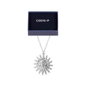 Amy Amy Sun <b>Face</b> Pendant Necklace Silver Plated Alloy Chain Women's Vintage Jewelry Gift Everyday Wearing - Product Image 3