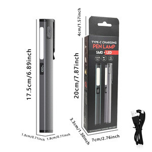 New TYPE-C Rechargeable Aluminum Doctor Nurse Penlight With Pupil Gauge UV Ultraviolet <b>LED</b> Medical Pen <b>Light</b> for Dentist WD-W08 - Product Image 2