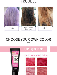 Fluffy Hair's Smoothing Gel Formula Shampooing et après-shampooing Crème de couleur et de fixation <span class=keywords><strong>pour</strong></span> ralentir la matité et la décoloration des cheveux - Product Image 5