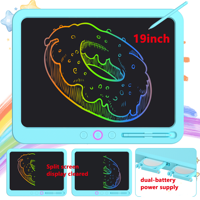 Tablette d'écriture LCD à écran couleur en gros d'usine, 19 pouces, bloc-notes numérique pour enfants, papier à gratter, cadeaux d'anniversaire, tablette à gribouiller
