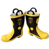 Chaussures de pompier anti-écrasement, ignifuges, avec embout en acier, équipement de lutte contre l'incendie, bottes de sécurité pour pompiers