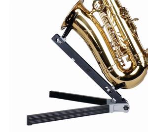 Soporte de saxofón portátil de acero inoxidable de alta calidad, soporte de exhibición de saxofón <span class=keywords><strong>alto</strong></span> de Metal plateado plegable - Product Image 2