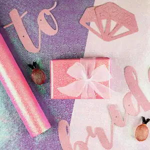 Op Maat Gemaakte Effen Parel Kleur Glitter Getextureerde Dikke Geschenkverpakking Papier Rollen Voor Doos