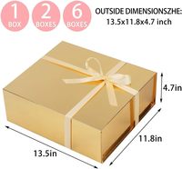 Kotak Hadiah Magnetik Emas Logo Kustom Pabrik Ramah Lingkungan Kotak Karton Lipat Kaku Grosir Presentasi Mewah