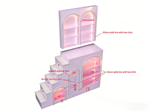 Letto a Castello per Bambini in Legno Massello Durevole, Tema 'Sogno di una Ragazza', Personalizzabile, con Sponde di Sicurezza e Illuminazione, con Spazio di Archiviazione - Product Image 4