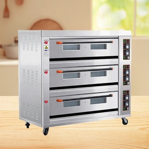 เตาอบขนมปังเชิงพาณิชย์แบบมืออาชีพ 3 ชั้น 9 ถาด เตาอบแก๊ส ประตูกระจกเต็มบาน สำหรับร้านเบเกอรี่ - Product Image 3