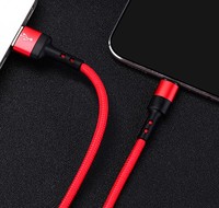 Câble USB 2.0 Type-C de 1 m de haute qualité à charge rapide, en alliage d'aluminium souple et tressé en nylon, pour téléphone portable, marque ODM