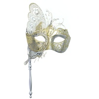 Masque Métallique DAMAI Papillon Vénitien Mystérieux pour Femme – Accessoire Tendance pour Soirée, Bal, Halloween, Mascarade, Fête, Bar, Costumes