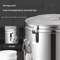 Gewerblicher 10L Silberner Thermobehälter aus Edelstahl 304 für Kantinen, Restaurants und Buffets