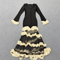 Robe moulante bandage pour femmes grandes tailles, avec blocs de couleur, empiècements et dentelle 3D, amincissante à la taille, pour soirée