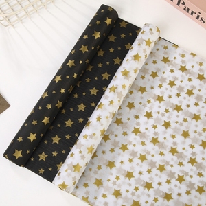 Gold Stamping Stars Tissue <b>Paper</b> Double Side Metallized Gift Craft <b>Paper</b> 17gsm Offset Printing Compatible - Product Image 2