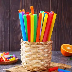 Batidos Jumbo coloridos desechables de plástico, Pajita grande de gran tamaño para batidos, 100 pulgadas de diámetro y 0,43 pulgadas de largo, novedad, 8,2 unidades