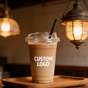 Vasos de Plástico Personalizados para Café de 7oz y 20oz, Vasos Desechables para Uso en Cafeterías - Product Image 1