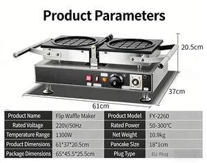 Machine à gaufres électrique commerciale antiadhésive, machine à <span class=keywords><strong>hot</strong></span>-dogs et crêpes croustillantes certifiée CE, équipement de restauration rapide - Product Image 6
