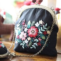 Set Dompet Koin DIY Cina, Dompet Buatan Tangan, Perlengkapan Pembuatan Tas Cross Stitch, Tas Bordir DIY