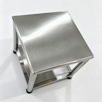 Table carrée en acier inoxydable à 2 niveaux, table basse détachable, table de chevet pour chambre à coucher, table d'appoint d'angle pour salon ou bureau