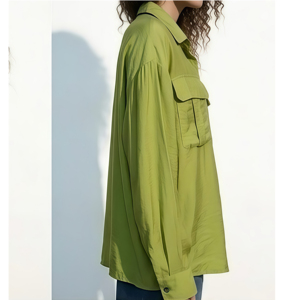 Chemises à manches longues en fibre de bambou écologiques pour femmes, décontractées, respirantes, mode, usage quotidien, OEM ODM - Product Image 2