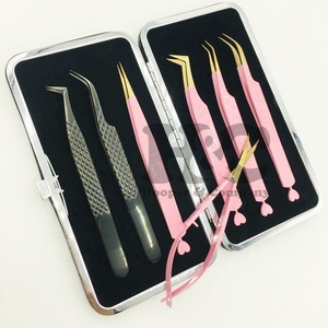 Nouveau design de pinces à épiler pour extension de cils Ensembles de pinces à épiler pour cils Fabrication OEM Pince à cils en acier inoxydable Logo privé Vison à bas quantité minimale de commande - Product Image 1