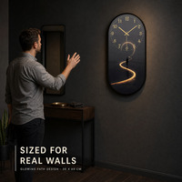 Jam Dinding Kristal Porselen HD Motif Golden Path untuk Dekorasi Rumah (Suplai Grosir)