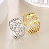 Bague ouverte pour femme Zooying en acier inoxydable, motif toile d'araignée, polyvalente, durable, élégante et tendance, best-seller