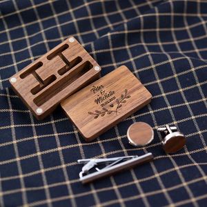 Custom Personalized Name Cufflink Groomsman Gift Jewelry Wooden <b>Box</b> Perfect Cufflinks Bachelor Party <b>Wedding</b> <b>Keepsake</b> - Product Image 3