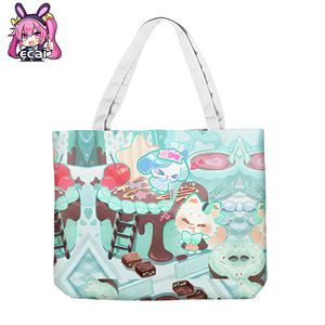 Bolsa Mini Tote de Lona Ecológica Personalizada com Zíper e Estampa de <span class=keywords><strong>Anime</strong></span> para Compras - Product Image 1