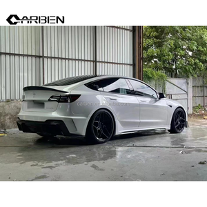 Vorsteiner-Style Carbon Fiber Body Kit with Front Lip, Rear <strong>Diffuser</strong>, Side Skirts &amp; Rear Spoiler - Fits Tesla <strong>Model</strong> <strong>3</strong> (2017-2023 - Product Image 6