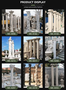 Columna Corintia de Mármol Europeo Tallada a Mano para Hotel o Villa, Pilar <span class=keywords><strong>Romano</strong></span> de Piedra Acanalada para Proyectos Inmobiliarios - Product Image 5