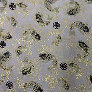 Bán Buôn Vải Cotton Dập Kim Loại Cá Vàng Sang Trọng Nhật Bản KImono Cho Kỳ Nghỉ Jumpsuit Bảng Vải Giường Áo Sơ Mi - Product Image 2