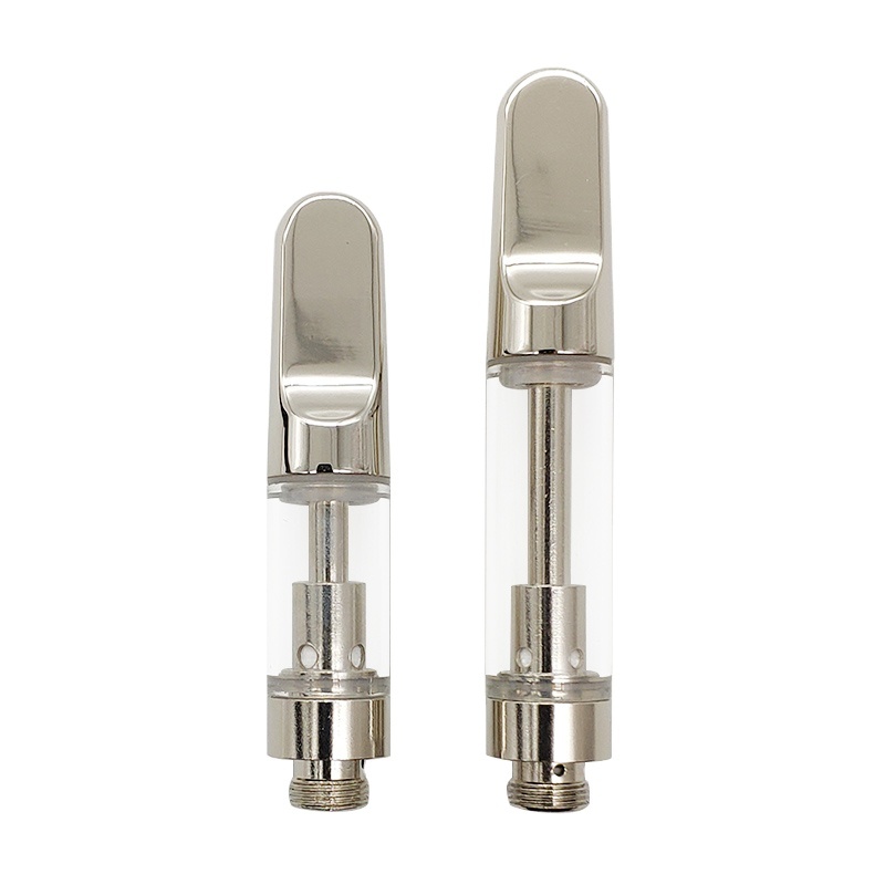 Metal empty cartridges Glass flat silver tip oil cart Leakproof Disposable Vape Pen