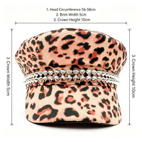 Gorra Newsboy con Estampado de Leopardo y Tachuelas, Estilo Y2K, para Fiestas y Conciertos, para Chicas, Venta al Por Mayor