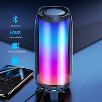 Haut-parleur sans fil portable RVB couleur changeante 6 thèmes d'éclairage LED couleur 20W son stéréo TWS appairage micro carte TF
