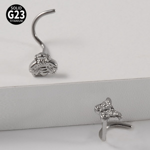 En stock: Piercing <span class=keywords><strong>de</strong></span> <span class=keywords><strong>nariz</strong></span> <span class=keywords><strong>de</strong></span> titanio G23 con diseño <span class=keywords><strong>de</strong></span> mariposa, barra curva en forma <span class=keywords><strong>de</strong></span> S <span class=keywords><strong>de</strong></span> aleación <span class=keywords><strong>de</strong></span> titanio, anillo <span class=keywords><strong>de</strong></span> <span class=keywords><strong>nariz</strong></span> <span class=keywords><strong>de</strong></span> abeja pequeña, piercing <span class=keywords><strong>de</strong></span> personalidad punk. - Product Image 2