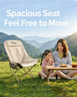 Chaise pliante portable légère et rembourrée pour le camping, durable et à haute capacité de charge, idéale pour les barbecues et les pique-niques en extérieur.